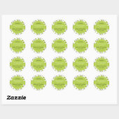 Sticker Rond Branches du Merci Mariage Feuille vert (Feuille)