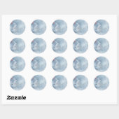 Sticker Rond Branches Hiver Merveilleux Bleu (Feuille)