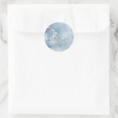 Sticker Rond Branches Hiver Merveilleux Bleu (Sac)
