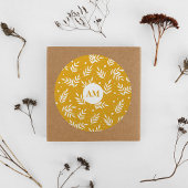 Sticker Rond Branches magiques - jaune