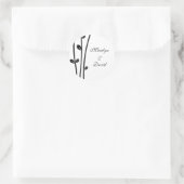 Sticker Rond Branches noires en feuilles (Sac)