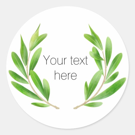 Sticker Rond Branches olives (Devant)
