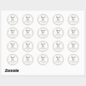 Sticker Rond Branches rustiques Cuivre Mariage Merci (Feuille)