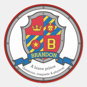 Sticker Rond Brandon lettre B signification nom héraldique bouc