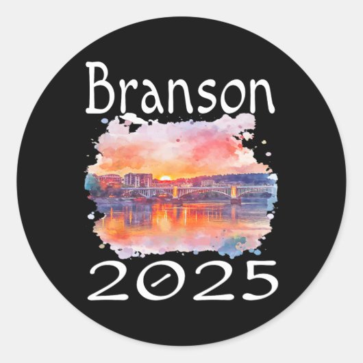 Sticker Rond Branson 2025 Matching Family Vacation Group Getawa (Devant)