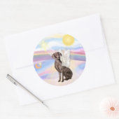 Sticker Rond Braque de Weimar (Enveloppe)