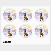 Sticker Rond Braque de Weimar (Feuille)
