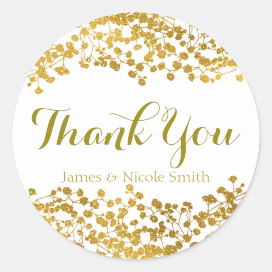 Sticker Rond Bras de bébé en or Bébé Blanc Élégant Faveur (Devant)