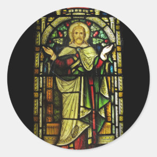 Sticker Rond Bras de Jésus tendus en verre tendu Image