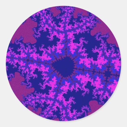 Sticker Rond Brasage fractal pourpre (Devant)