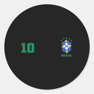 Sticker Rond Brasil Brésil Fan Jersey Franela Football F