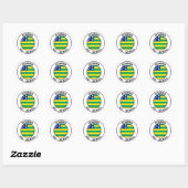 Sticker Rond Brasil Goiania Goias GO Bandeira Stamp (Feuille)