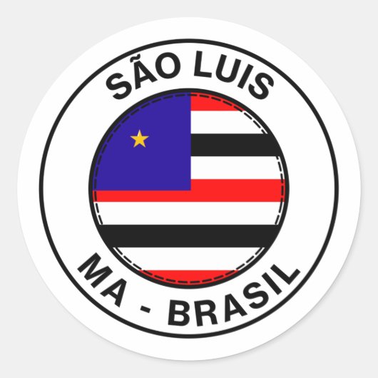 Sticker Rond Brasil Sao Luis Maranhao MA Bandeira Stamp (Devant)