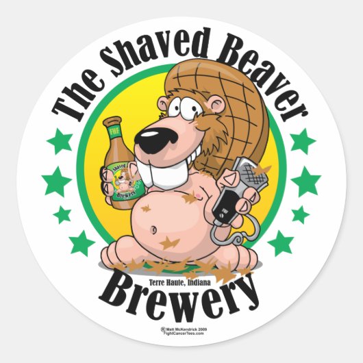 Sticker Rond Brasserie Shaved Beaver (Devant)