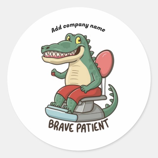 Sticker Rond brave patient codail dentiste (Devant)
