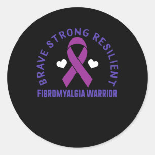 Sticker Rond Brave résistant résistant Fibromyalgie Guerrier