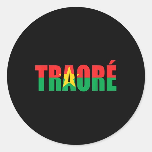 Sticker Rond Bravo, Capitaine Ibrahim Traore ! Viva Burkina Fas (Devant)