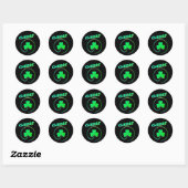 Sticker Rond Bravo Irlande Shamrock de Clover Irlandais St Patr (Feuille)