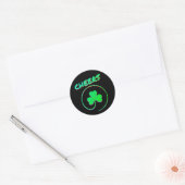 Sticker Rond Bravo Irlande Shamrock de Clover Irlandais St Patr (Enveloppe)