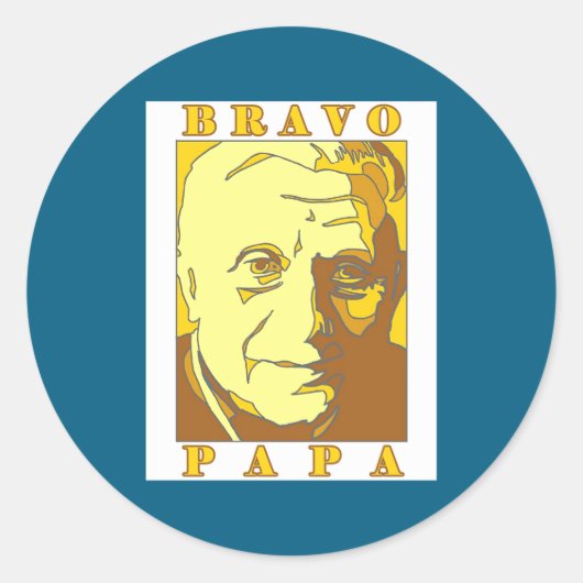 Sticker Rond Bravo Papa New Pe Benedict Xvi (Devant)