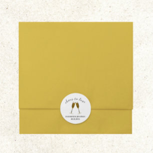 Sticker Rond Bravo pour aimer les lunettes de champagne