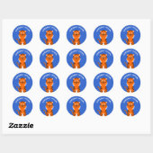 Sticker Rond Bravo tigres enseignants bleu (Feuille)