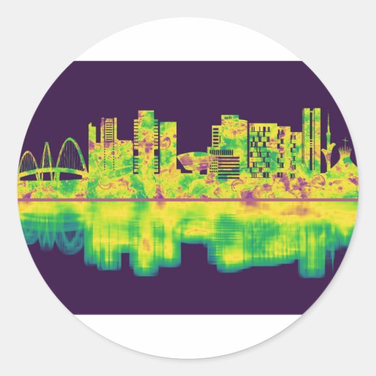 Sticker Rond Brazil Skyline (Devant)