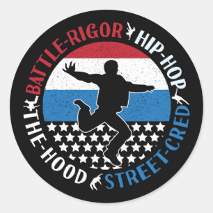 Sticker Rond Break Dance Breakdance Hip-Hop Boy