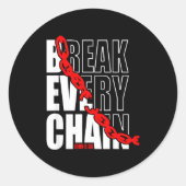 Sticker Rond Break Every Chain _ John 8_36 _ Bible Motivational (Devant)