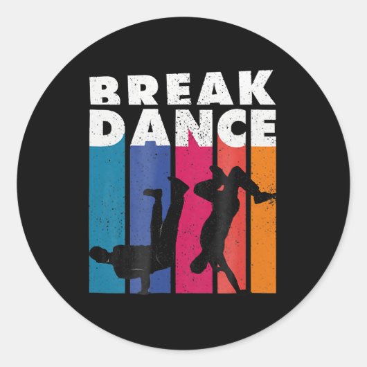 Sticker Rond Breakdance - Breakdance 90s Hip hop Hiphop (Devant)