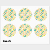 Sticker Rond Breakfast Pattern (Feuille)
