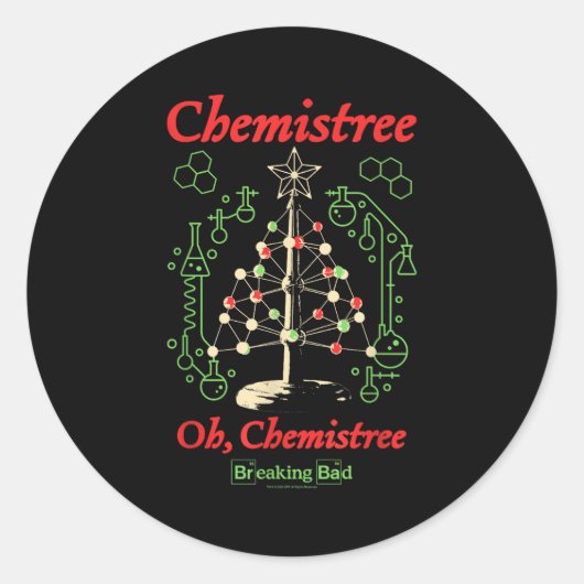 Sticker Rond Breaking Bad Oh Chemistree Funny Christmas Science (Devant)
