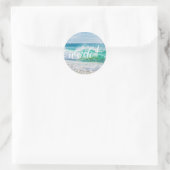 Sticker Rond Breaking Waves Plage tropicale Nous faisons (Sac)