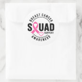 Sticker Rond Breast Cancer Awareness Squad Support (Sac)