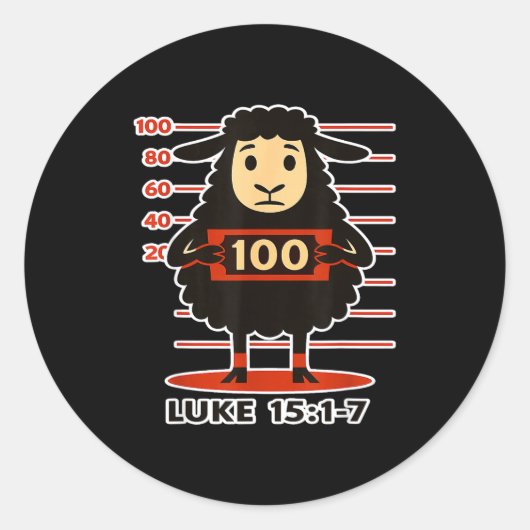 Sticker Rond Brebis perdue Luc 15 1 (Devant)
