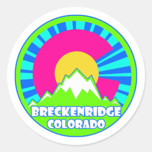 Sticker Rond Breckenridge Colorado collants ronds de montagne n