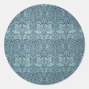 Sticker Rond Brer Rabbit par William Morris Motif textile