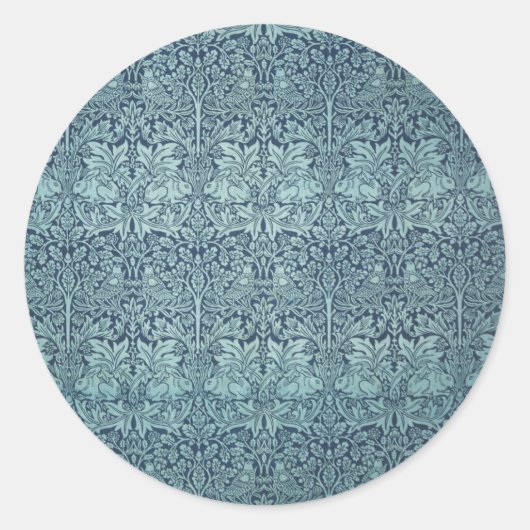 Sticker Rond Brer Rabbit par William Morris Motif textile (Devant)
