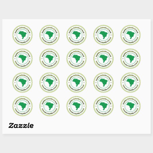 Sticker Rond Brésil (Feuille)