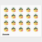 Sticker Rond Brésil Casquette de baseball Emoji (Feuille)
