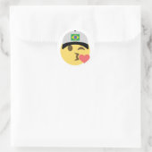Sticker Rond Brésil Casquette de baseball Emoji (Sac)