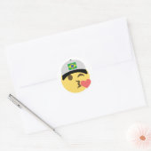 Sticker Rond Brésil Casquette de baseball Emoji (Enveloppe)
