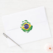 Sticker Rond Brésil déchiré le drapeau (Enveloppe)