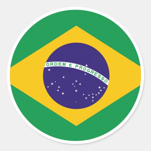 Sticker Rond Brésil Drapeau Cercle Gibney Le MUSÉE Zazzle Cadea (Devant)