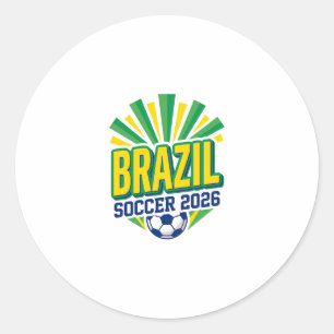 Sticker Rond Brésil Football 2026 Football Gras Pays Typographi