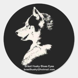 Sticker Rond Brésil husky