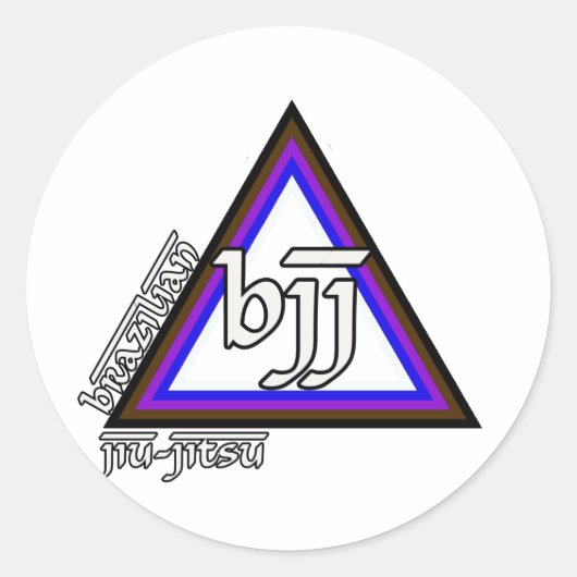 Sticker Rond Brésil Jiu Jitsu BJJ Triangle du progrès (Devant)