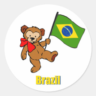 Sticker Rond Brésil Teddy Bear