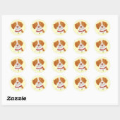 Sticker Rond Bretagne orange et blanche (Feuille)