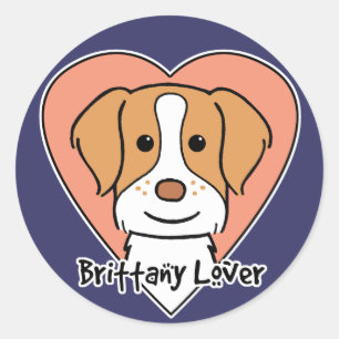 Sticker Rond Bretagne Spaniel Lover
